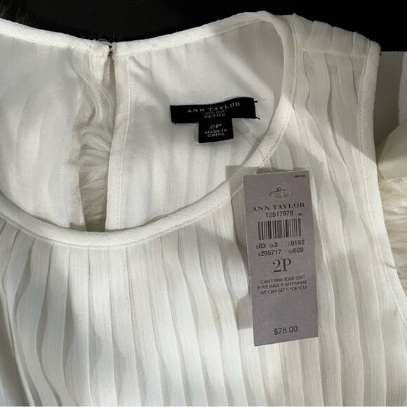 NEW Ann Taylor Belted Longline Sleeveless Pleated Peplum Layering Blouse 2P NWT - Picture 14 of 16